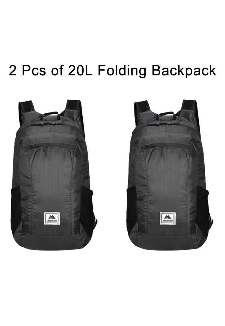 MasterTool 2 pcs 20L Outdoor folding backpack, black 2024