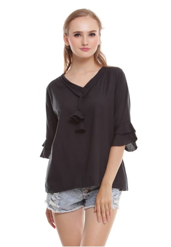Double Hand Bell Top Black