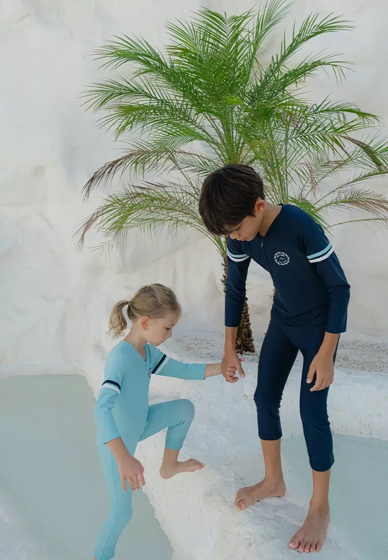 Bleu Marine Long Diving Swimwear, Baju Renang Anak - Dark Saphire