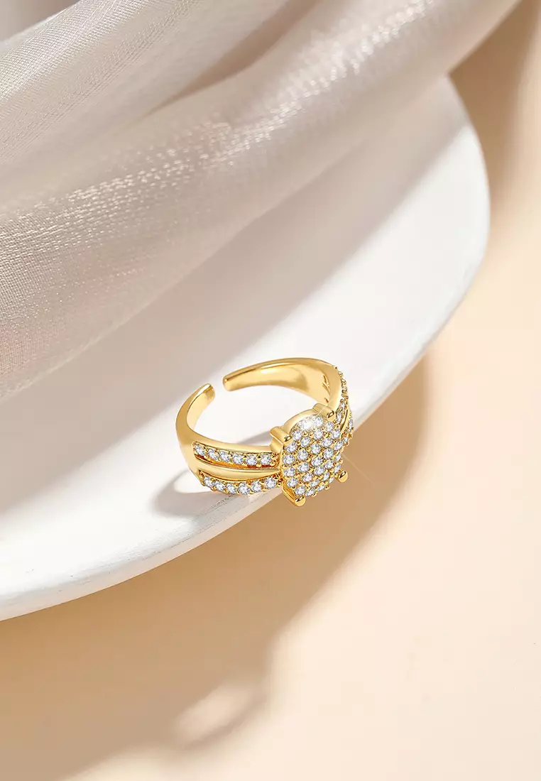 Cincin Wanita R035 Titanium Anti Luntur Free Size Perhiasan