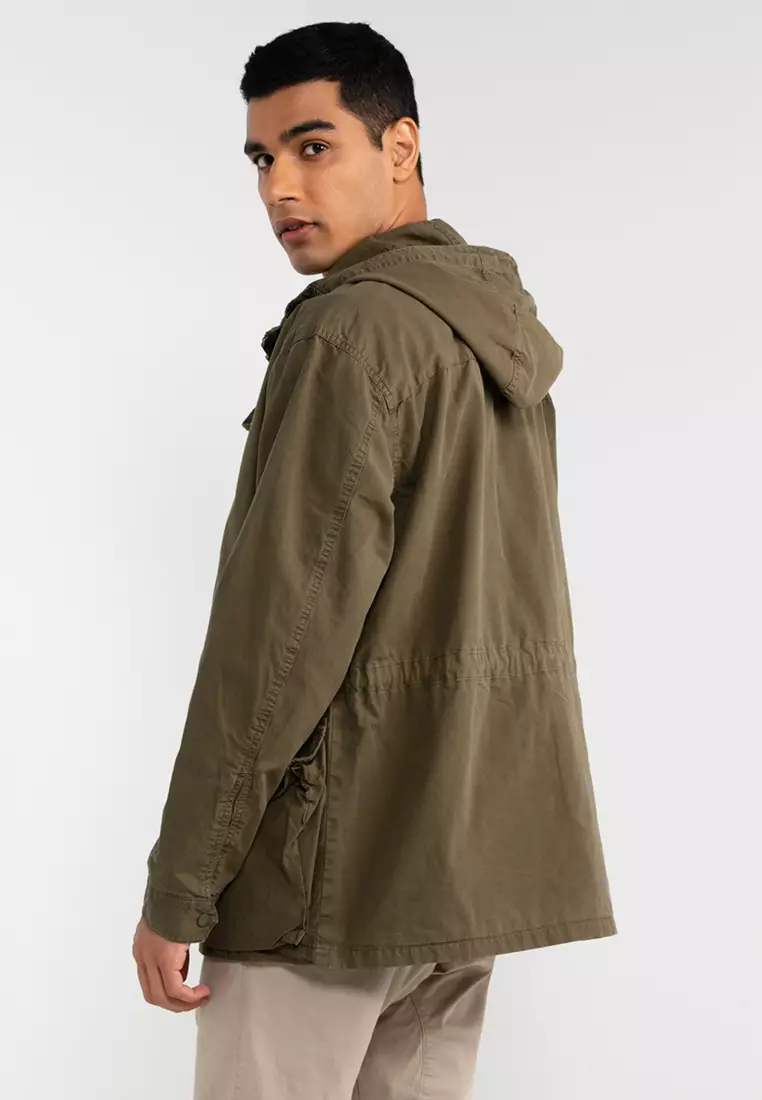 Mens khaki outlet jacket with hood