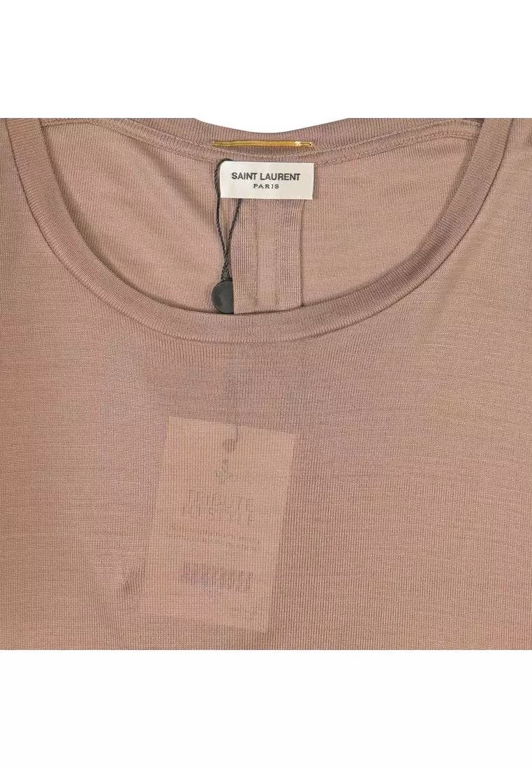 Pre-Loved Saint Laurent Dolman Sleeve Top In Beige Polyester