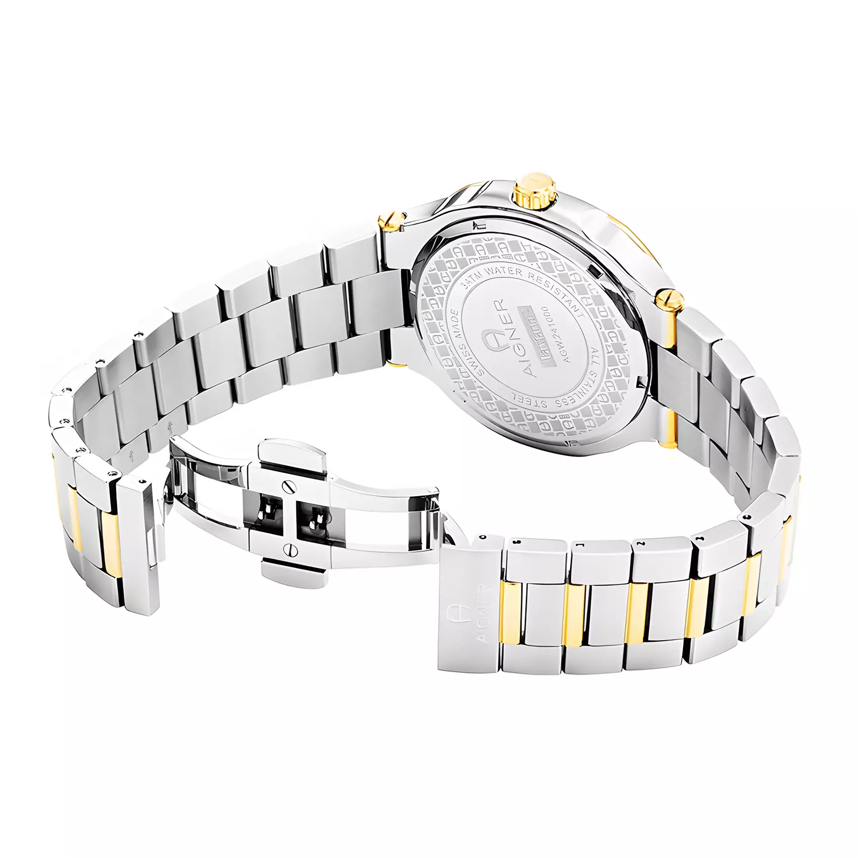 AIGNER Taviano 2 - Jam Tangan Pria - Silver Dial Dual Tone Stainless Steel - AGW.241008
