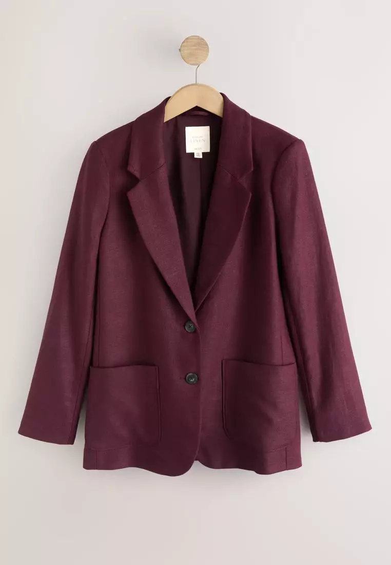 Linen Rich Single Breasted Blazer