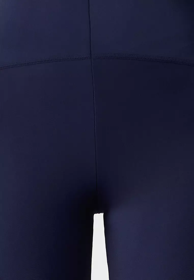 Navy Blue Compression Full Length Knit Sports Tights TWOSS21TA0023