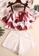 Halo red (4pcs) Floral Print Bikini Set With Shorts 96B81US14CD57FGS_8