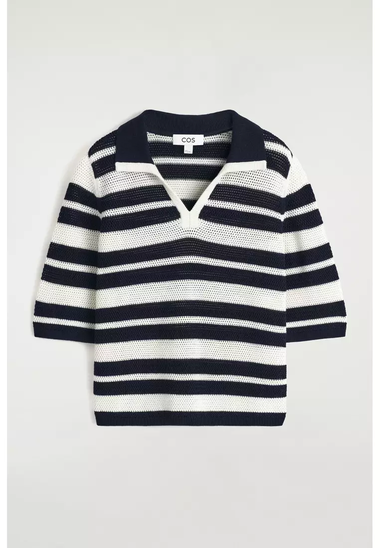 OPEN-KNIT POLO SHIRT