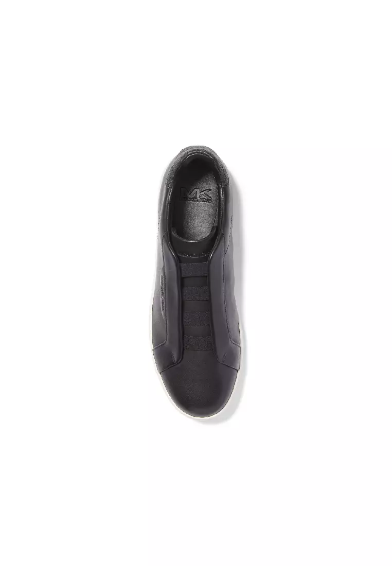 Michael kors black leather slip on sneakers online