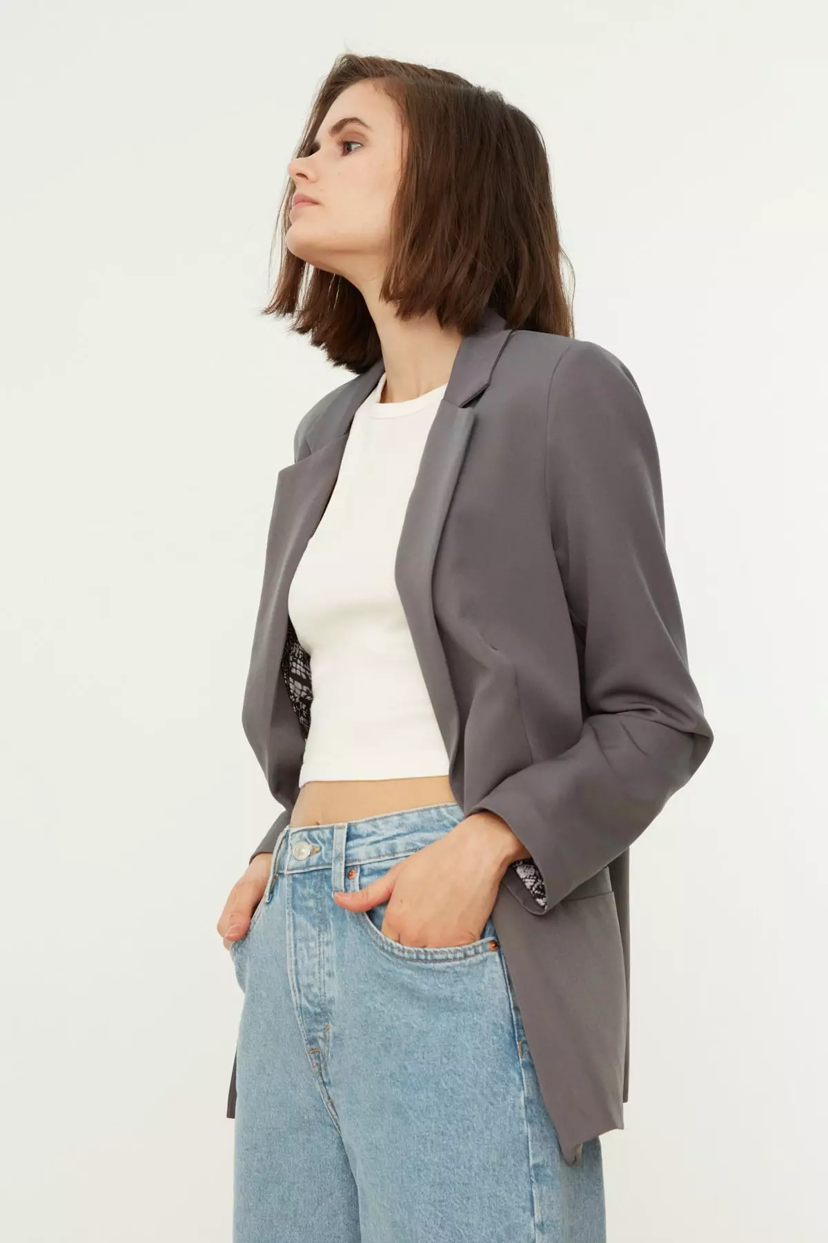 Lined Detailed Blazer Jacket