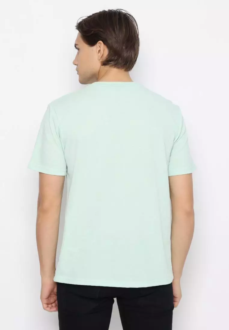 MATSUDA Kaos Polos 24S Texture Honeycomb T Shirt Saku Zipper Koka