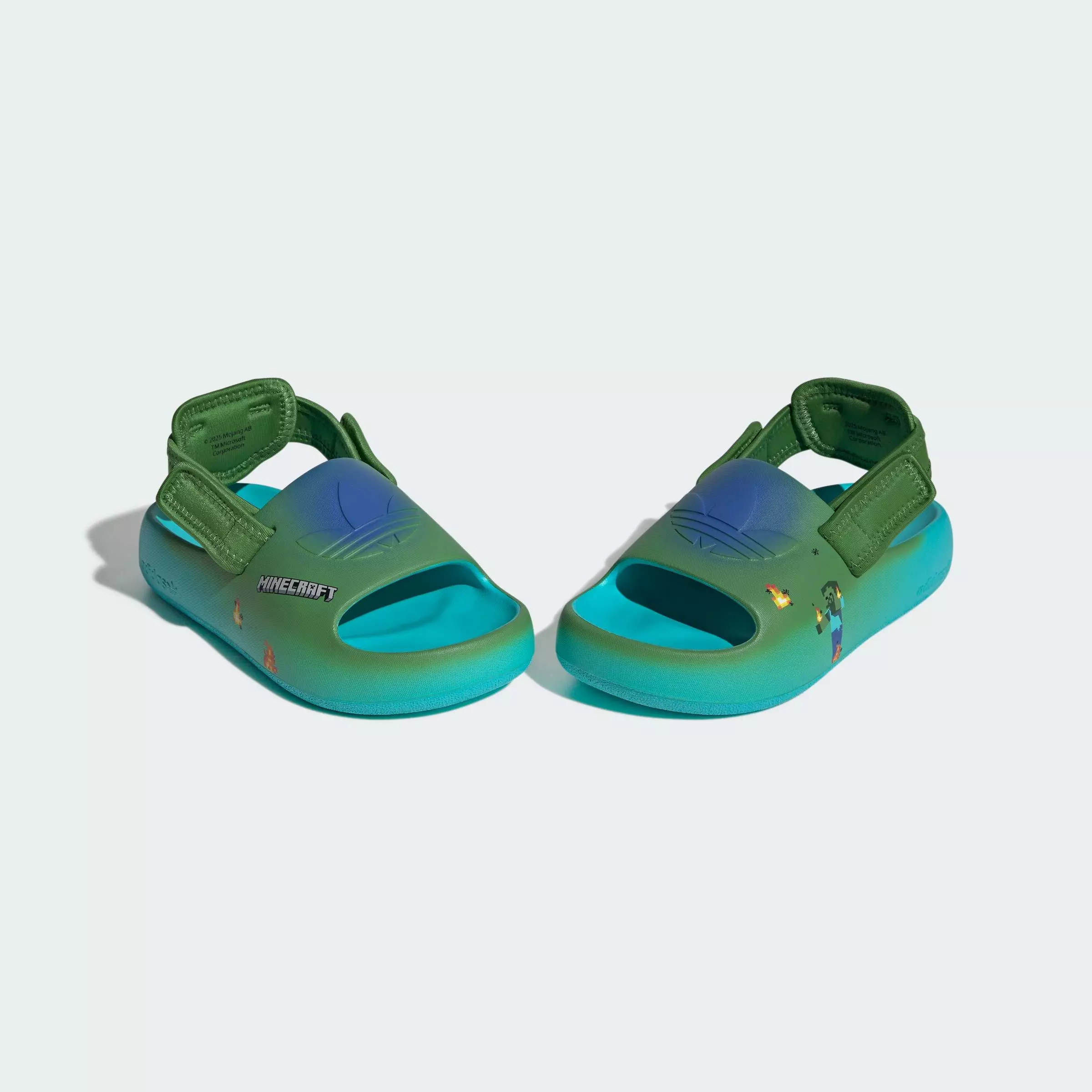 Lifestyle Adifom Adilette X Minecraft Slides Kids Unisex Turquoise JQ6470
