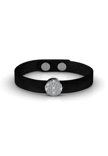 Her Jewellery Round Leather Bracelet - Made with premium grade crystals from Austria HE210AC11GLSSG_1