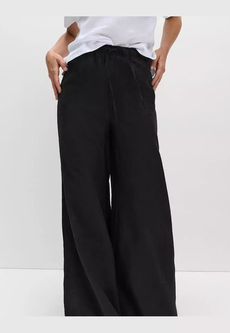 Pure Linen Wide Leg Palazzo Trousers