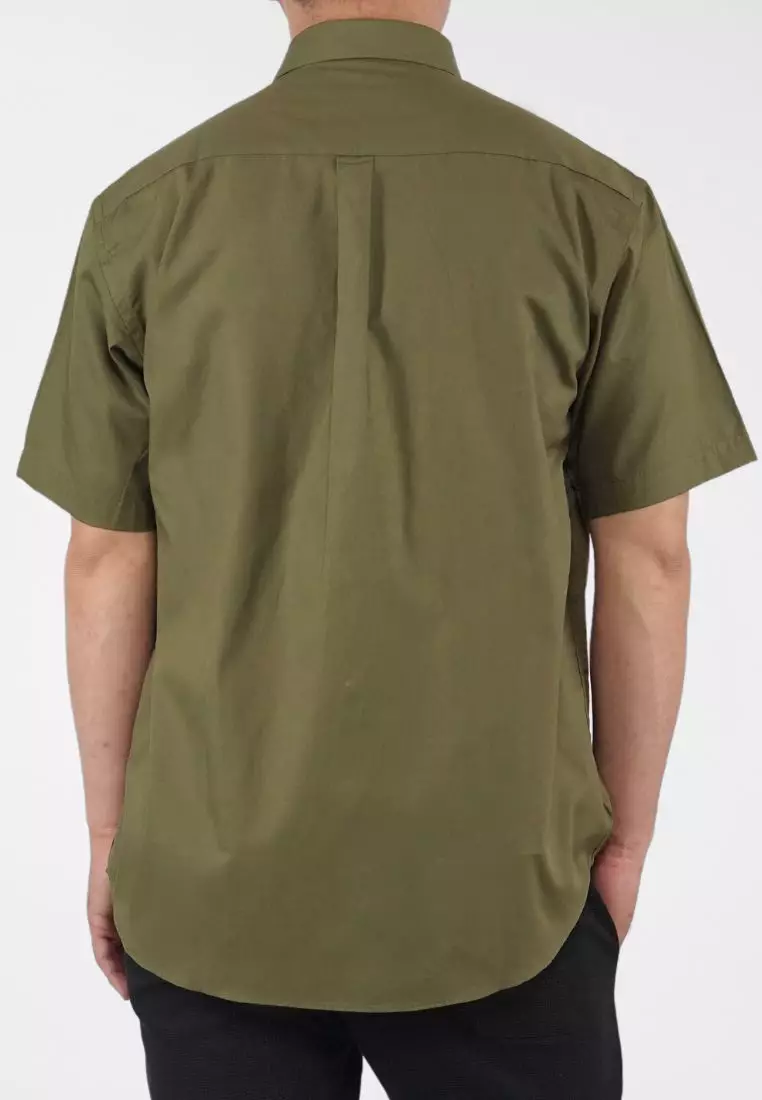 Crocodile MALE 0129 Green 16 - Men Shirt Kemeja Lengan Pendek - Relax Fit - Katun