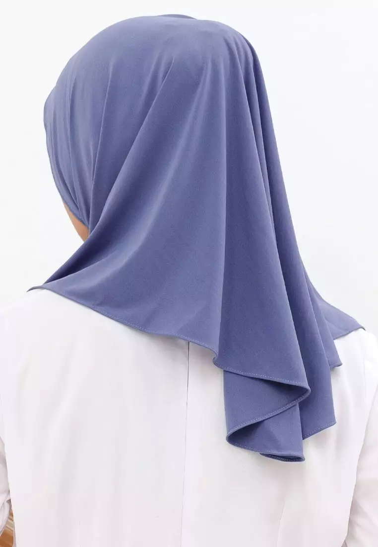Hijab Jilbab Instan Bergo Super Jersey Cool Tech Wanita Denim Blue