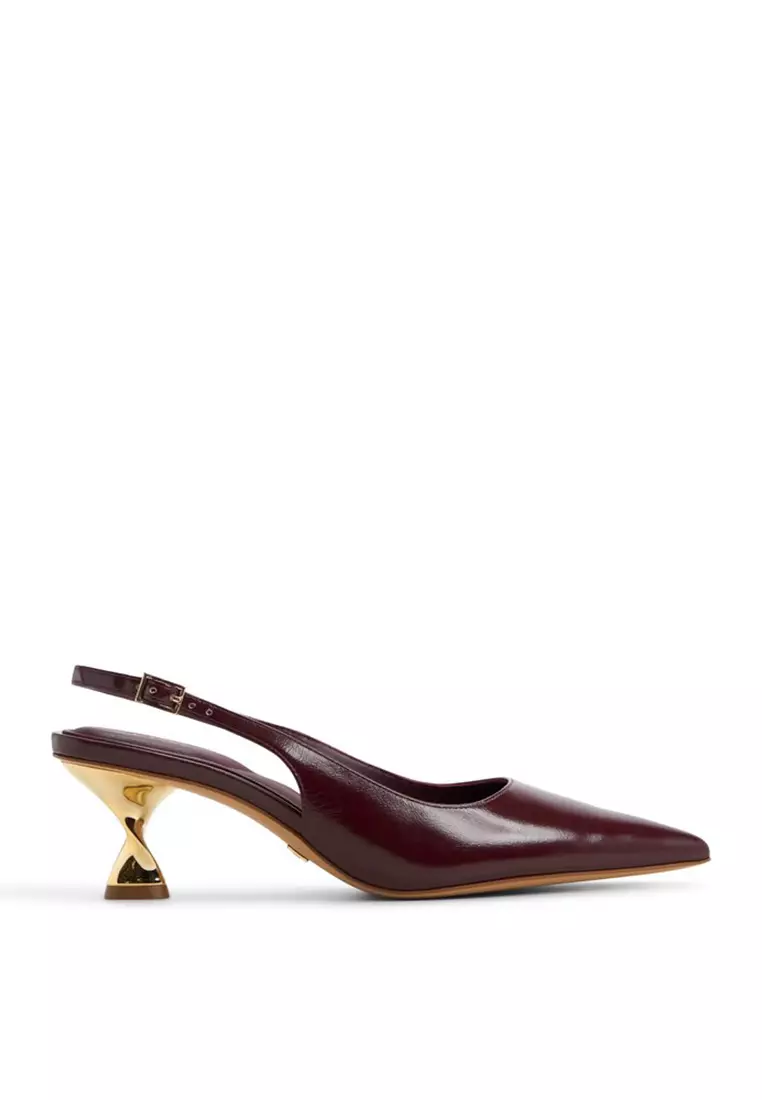 Discount on ALDO  shoes - SKU: Goldensheen Slingback Twisted Kitten Heels