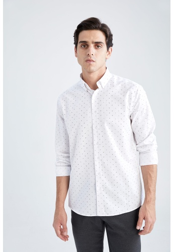 DeFacto white Modern Fit Long Sleeve Shirt 0FCD1AA2D0E0C2GS_1