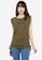 ZALORA BASICS green Shoulder Pad Ruched Sides T-Shirt A0542AABDD5512GS_1