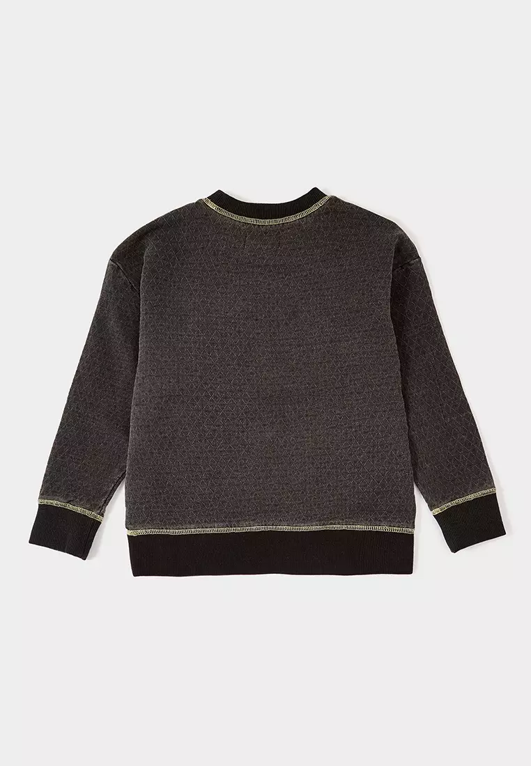 Buy GWD Trooper Black denim look jersey sweatshirt 2025 Online