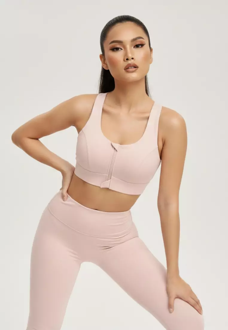 Aries High-Support Zip Sports Bra – Seamless Nylon Spandex Breathable & Quick Dry