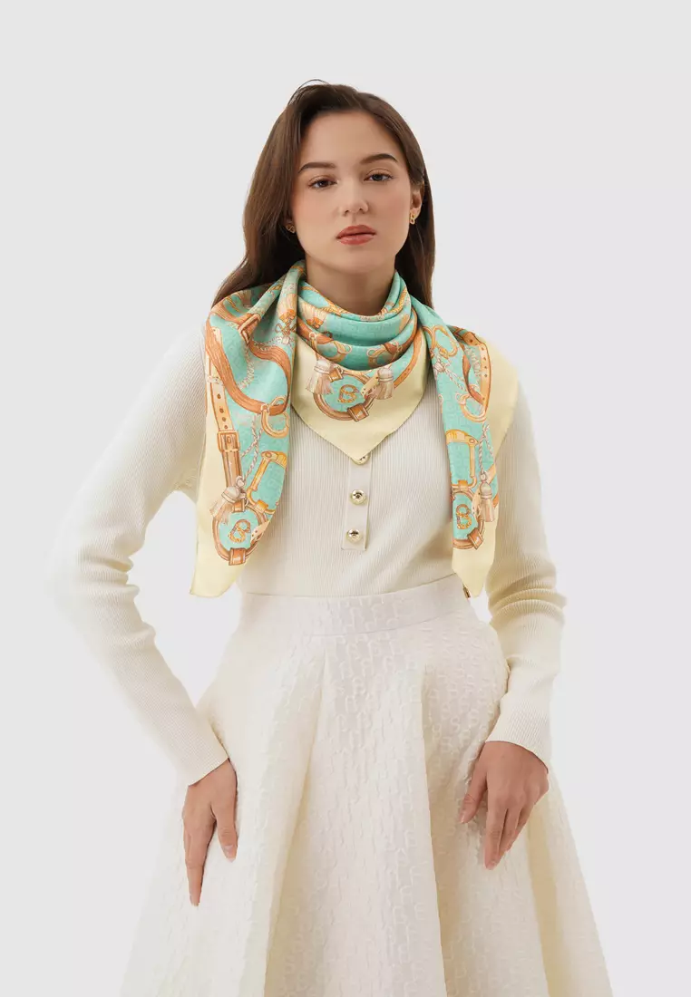 Alexandra Silk Jacquard Square - Verdant