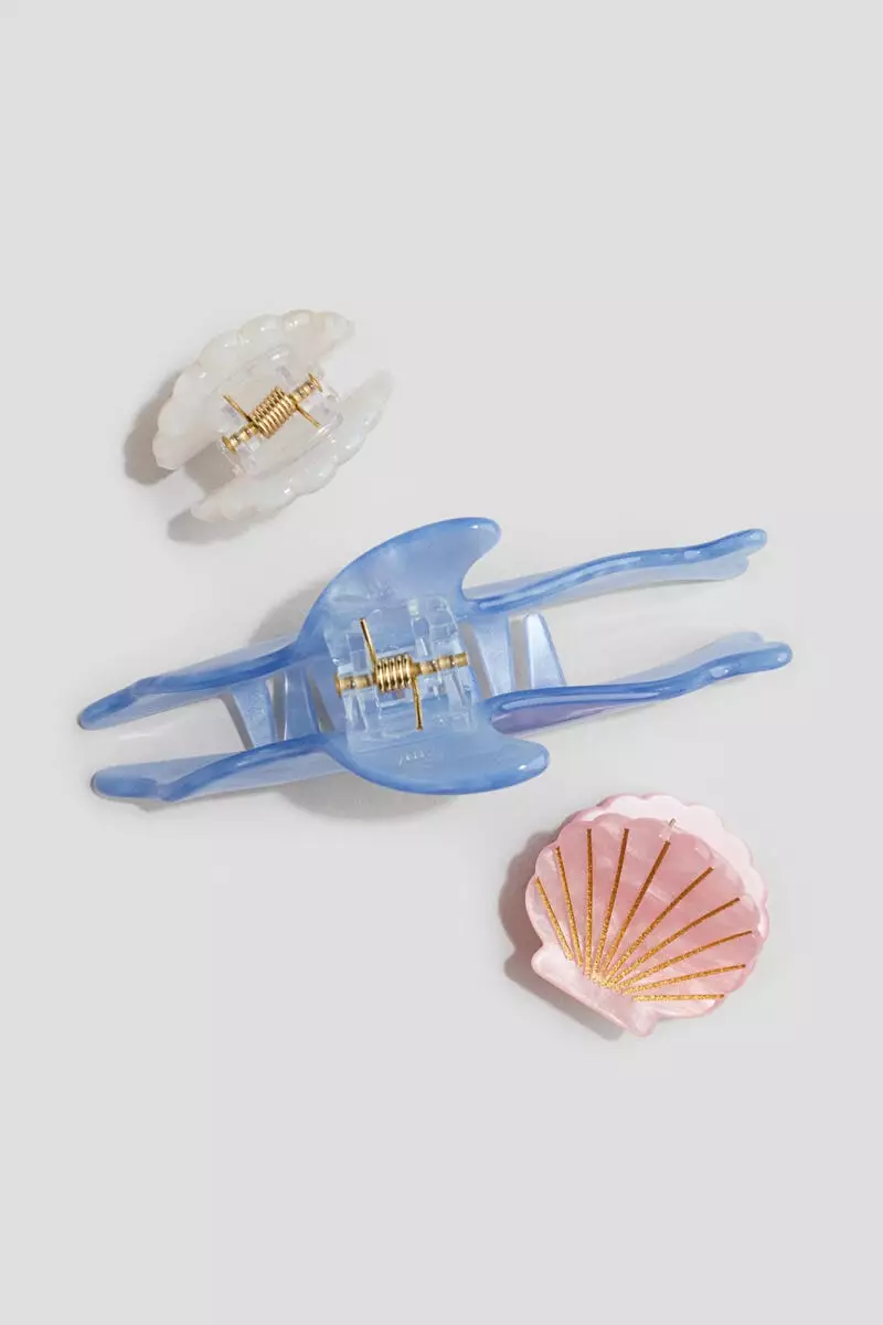 3-pack shimmering hair claws