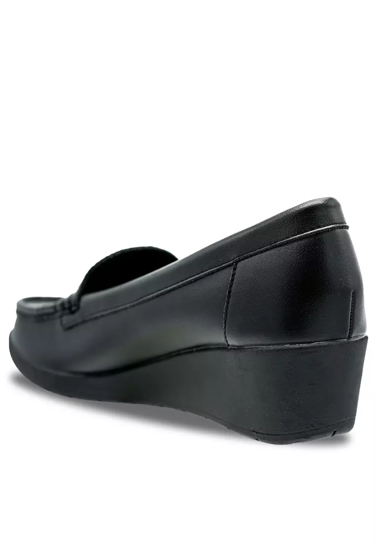 Women Slip On Solid Tone Round Toe Business Loafers