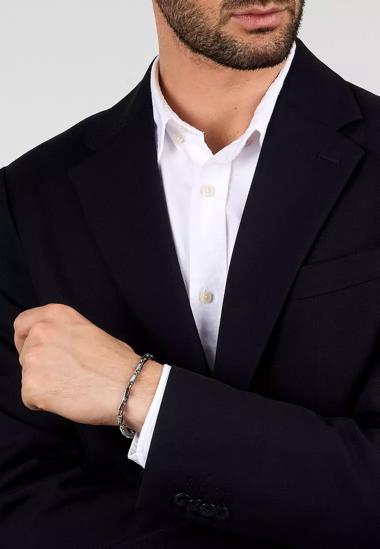 Maserati Jewels 22cm Men's Stainless Steel Bracelet, Rose gold Logo, JM425AVD107 (Adjustable)