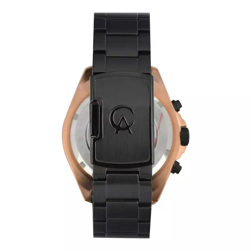 Jam Tangan Pria Alexandre Christie Chronograph AC 6664 MC BBRBA Men Black Dial Black Stainless Steel Strap