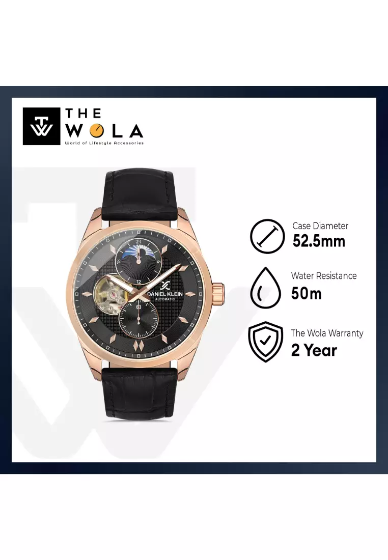Daniel Klein Skeleton Men s Chronograph Watch DK.1.13440 3 Black Leather Strap Men Watch Watch for Men