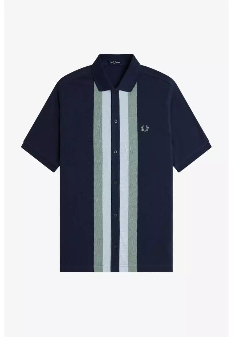 Buy Fred Perry Fred Perry M8522 Panelled Button Through Polo Shirt