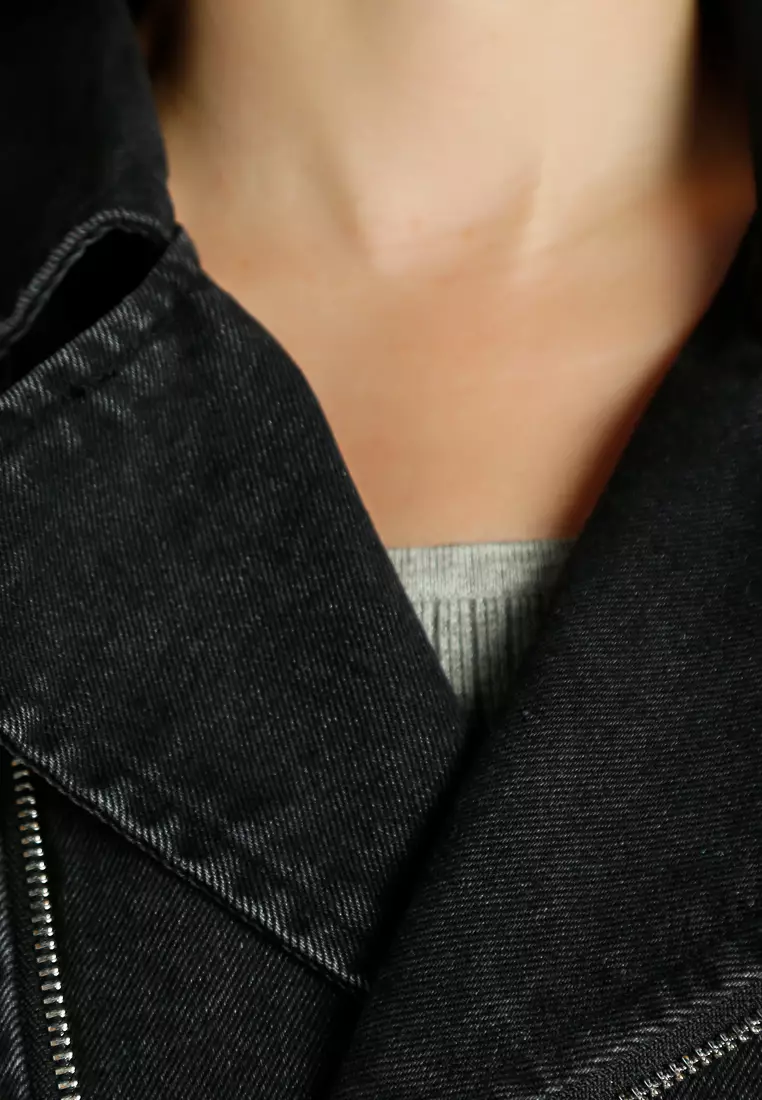 黑色牛仔機車夾克