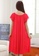 LYCKA red SWW9001-Lady One Piece Casual Nightgown (Red) FC9B4AAF2DB375GS_3