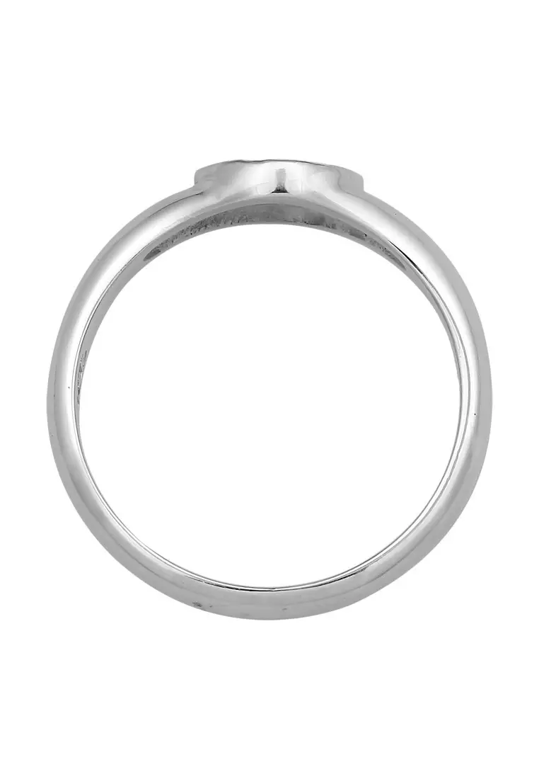 EXCLUSIVE Cincin Perhiasan Perak 925 Wanita Signet Round Grateful