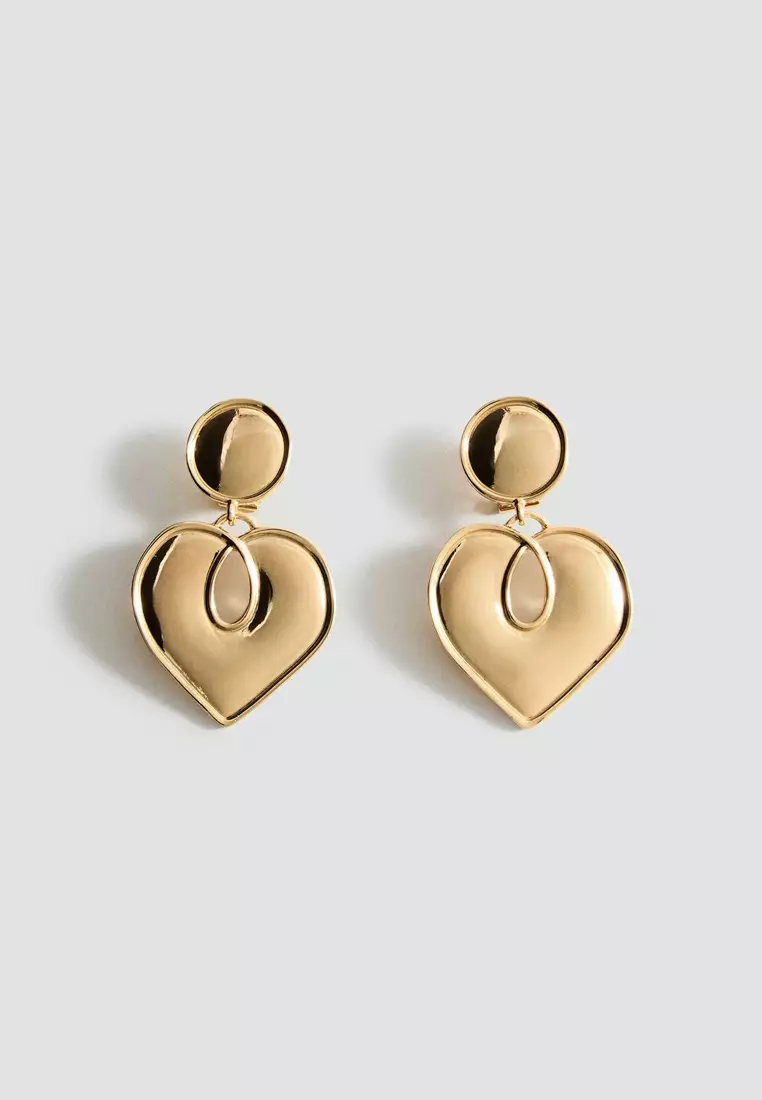 Textured Heart Earrings