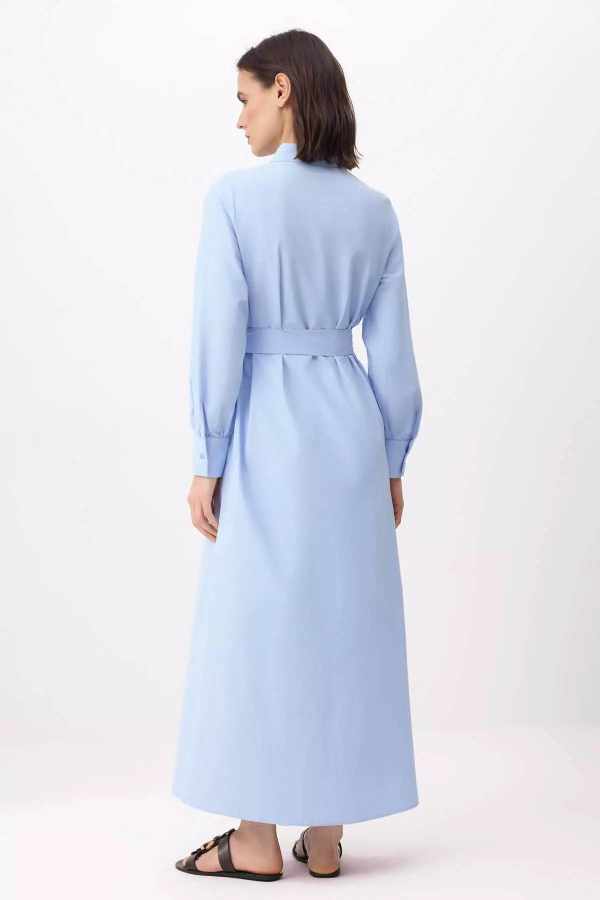 blue and silver dress illusion FARES Chiffon Layer Dress – Powder Blue