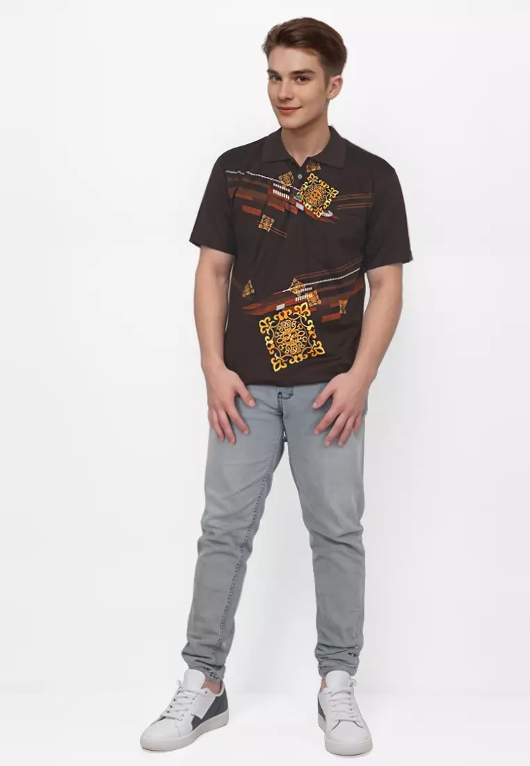 Crocodile DIAMOND 1857 Brown - Kaos Kerah Pria Men Polo Original Relax fit