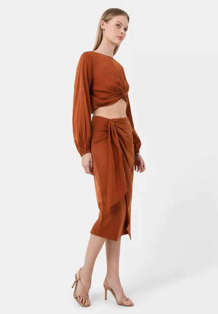 Zyana Knotted Front Wrap Skirt