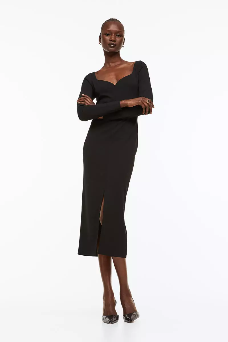 Buy Hu0026M Fitted jersey dress 2023 Online | ZALORA Singapore