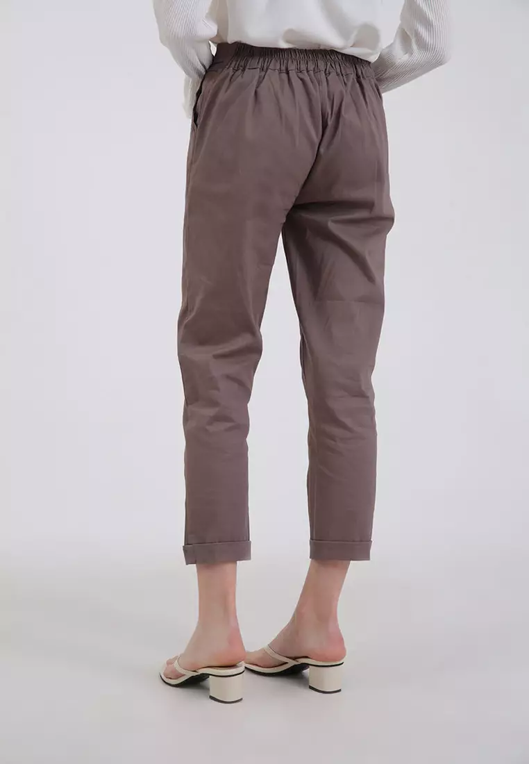 Sophie Maria Collar Pants Dark Brown