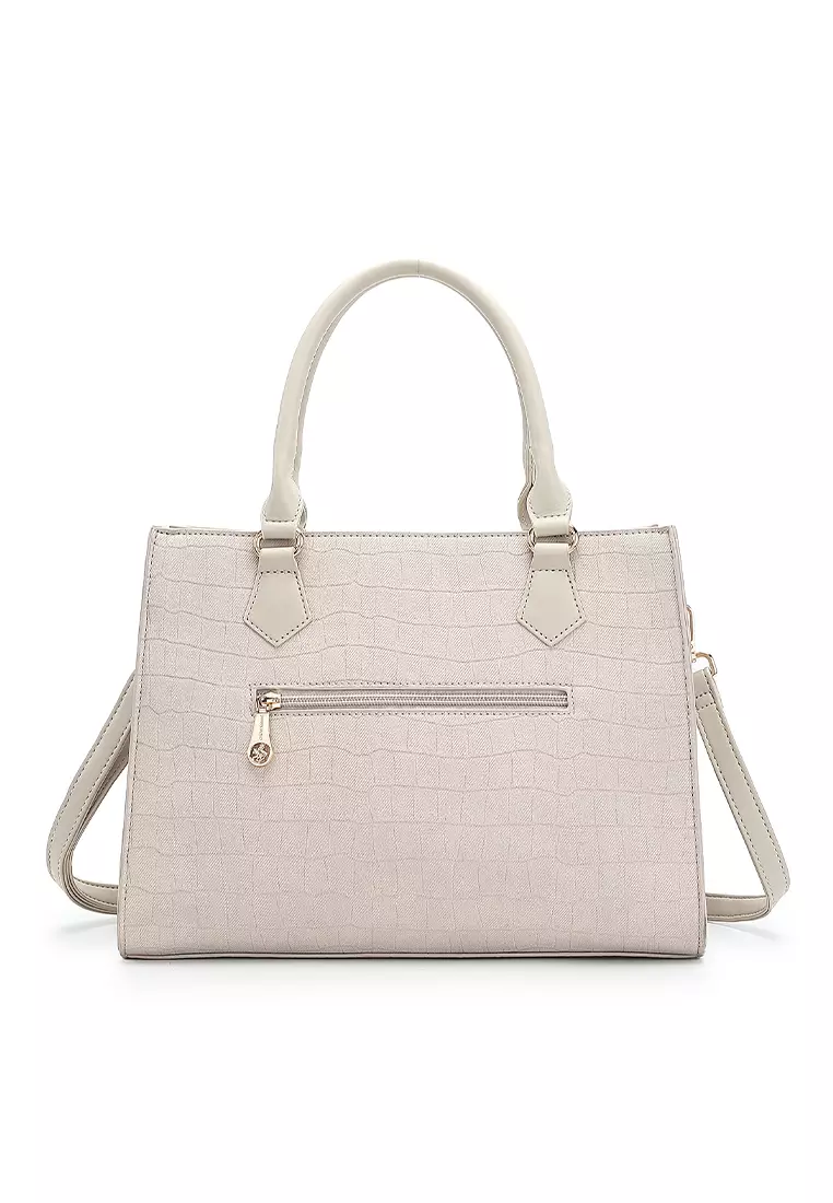 Women's Top Handle Bag / Sling Bag / Crossbody Bag - Beige