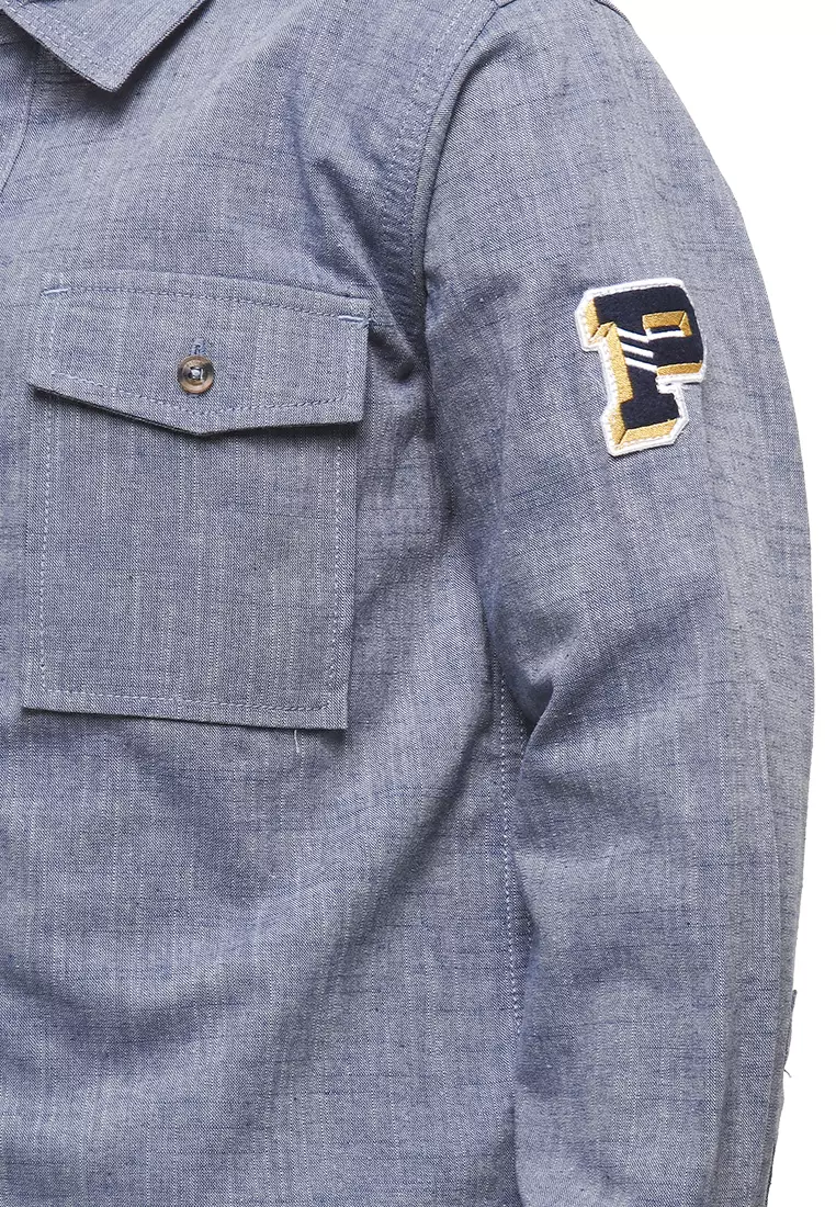 Pito Dito Boy Milovan Kemeja Panjang anak Biru Tua