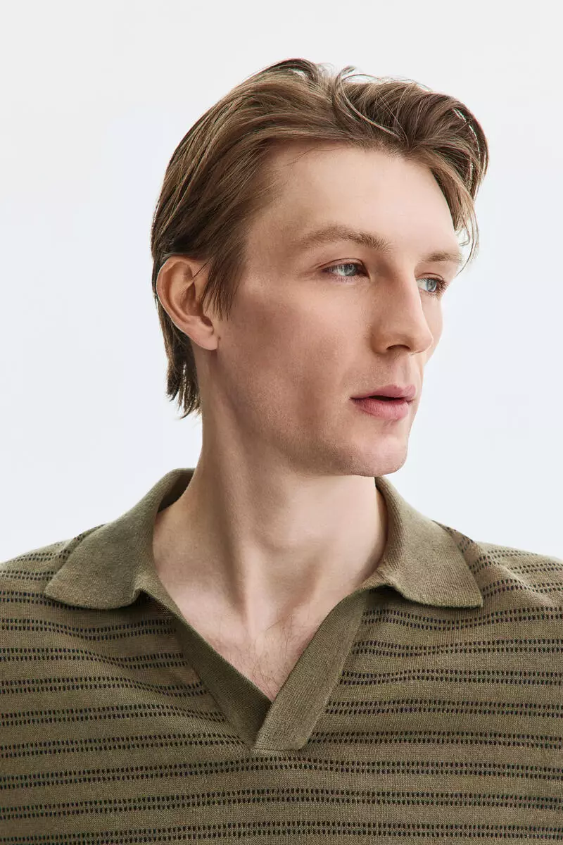 Regular Fit Linen-blend polo shirt