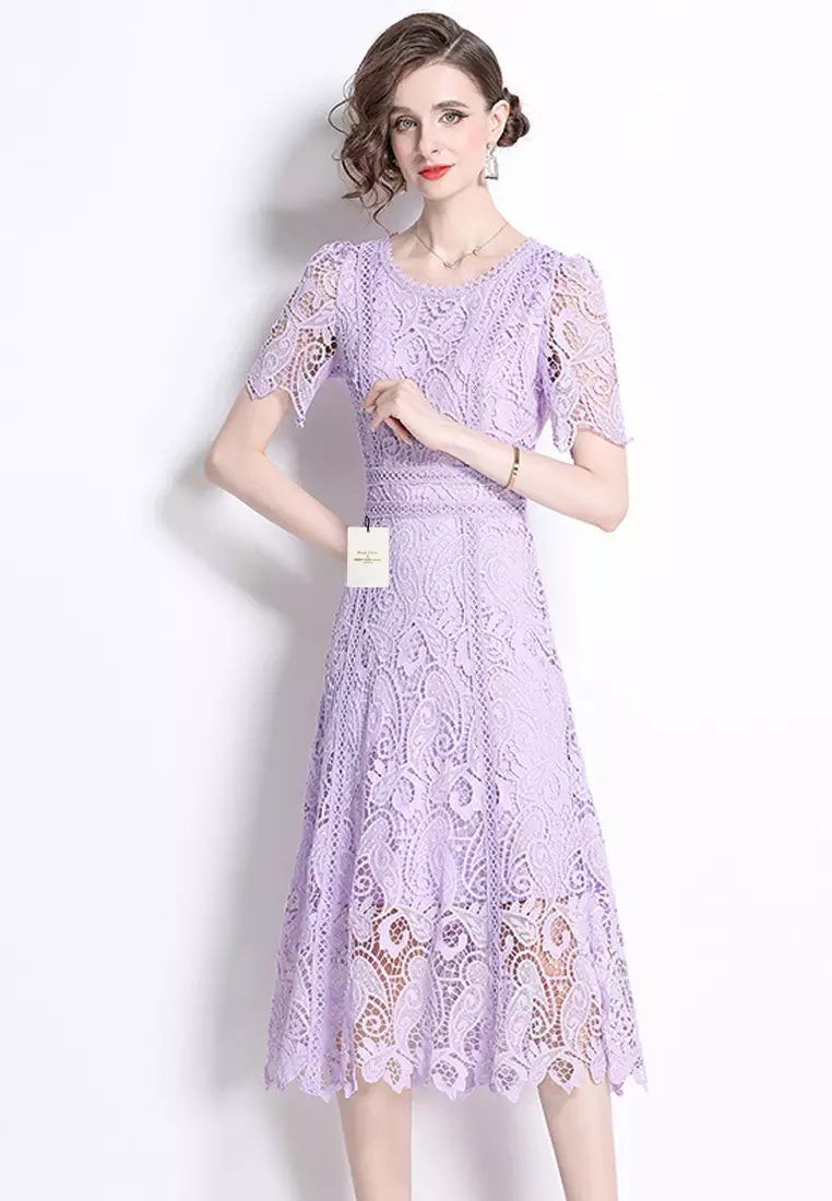 Elegant French Lace Tea Dress ZHY8579