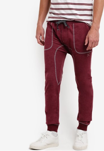 Terry Joggers With Overlocking Stitch Style Line
