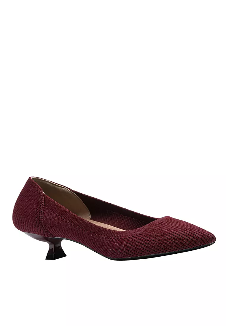 Maroon kitten top heels