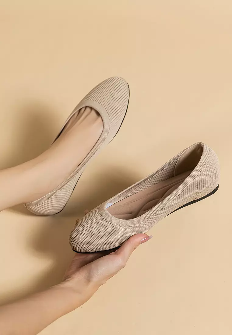 Round-toe Fly Knit‌ Flat Shoes TJ-Y2