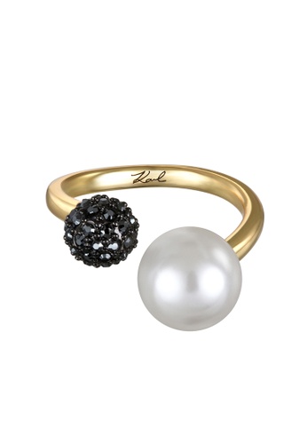 Buy Karl Lagerfeld Pave Pearl Ring Online On Zalora Singapore