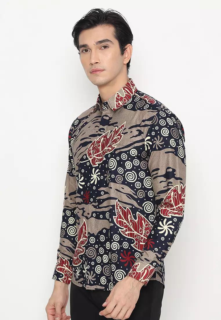 Kemeja Batik Pria Abhipraya - Oslo Grey