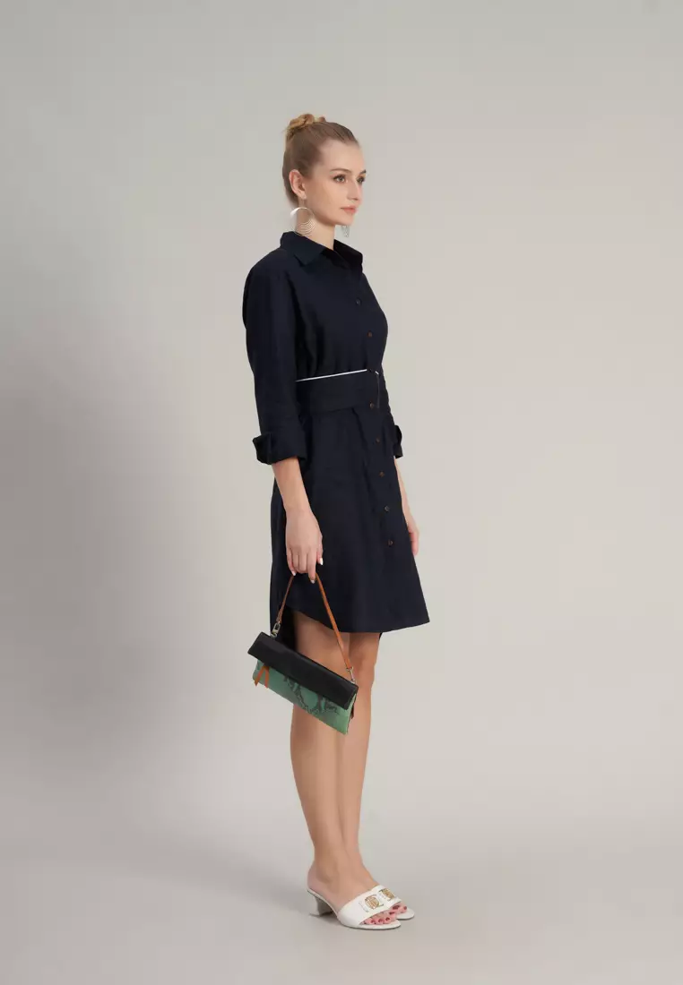 De Soleil Midi Linen Dress